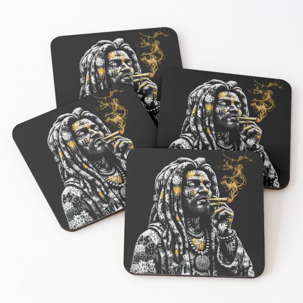 Item preview, Rasta Rebellion – Gold Smoke Monochrome T-shirt designed and sold by AV.