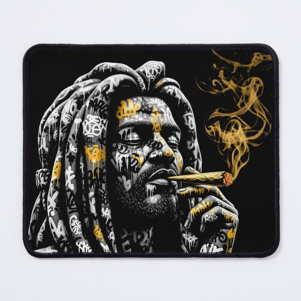 Item preview, Rasta Rebellion – Gold Smoke Monochrome T-shirt designed and sold by AV.
