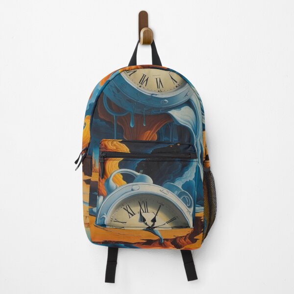 Item preview, Surreal Melting Clock in Colorful Landscape designed and sold by Rue Market.