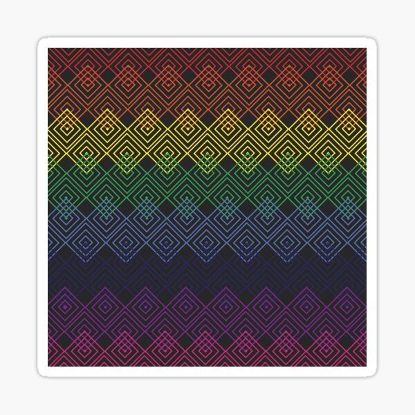 Rainbow Geometric Pattern - Diamond Design Sticker