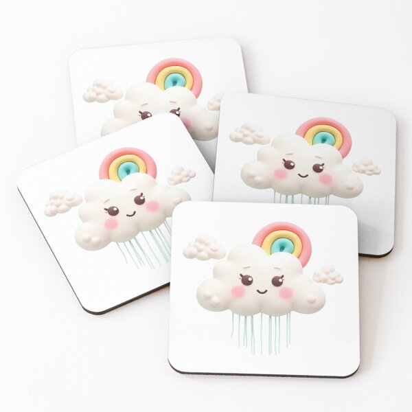 Item preview, Kawaii Cloud with Rainbow – Cute Weather Cartoon designed and sold by ZephyrBDesigns.