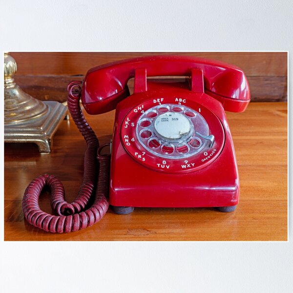 Item preview, Old school red rotary phone designed and sold by lisavonbiela.