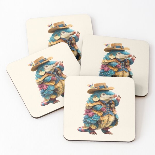 Item preview, Title: The Dapper Dillo: Scaled Adventurer of the Southlands designed and sold by MYTHIC PEEL STICKERS.