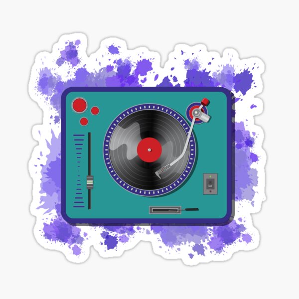 Retro Turntable Art - Vintage DJ Design Sticker