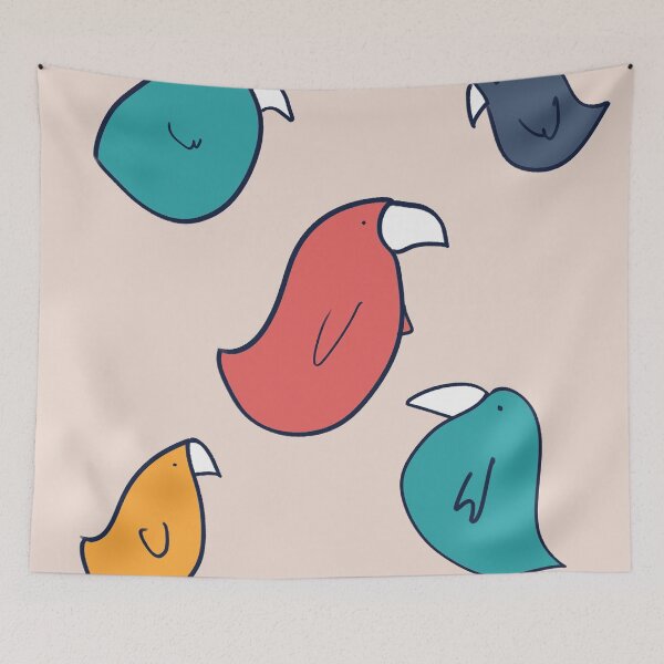Item preview, Cute retro colorful birds  designed and sold by DB Mass Designs.