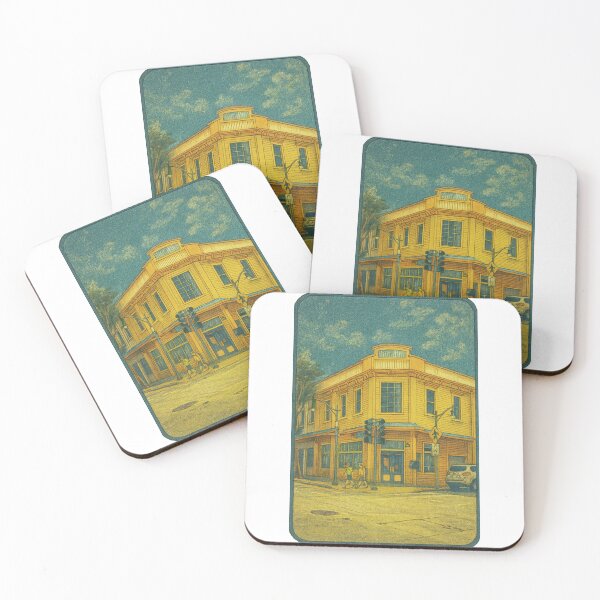 Item preview, Yellow Corner Building | Retro Street View - Honolulu Urban Charm designed and sold by GEEEN.