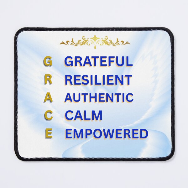Item preview, GRACE – Inspirational Spiritual Word Art | Grateful • Resilient • Authentic • Calm • Empowered designed and sold by SpiritStitch.