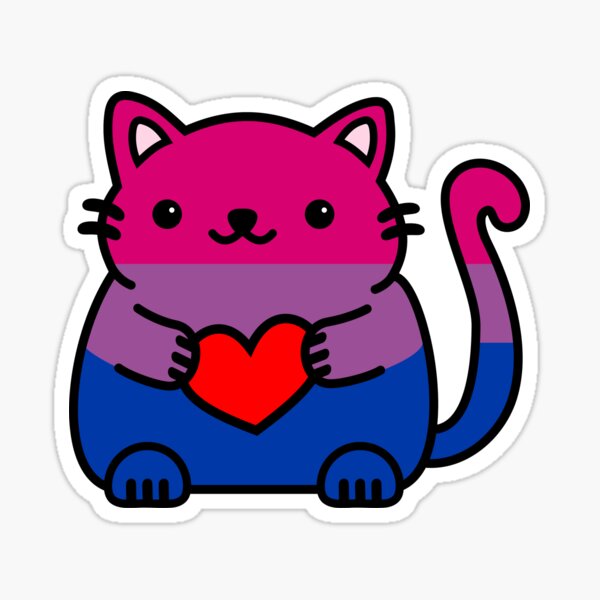 “Bisexual Pride Flag Kitty” Sticker for Sale by ilexdesigns | Redbubble