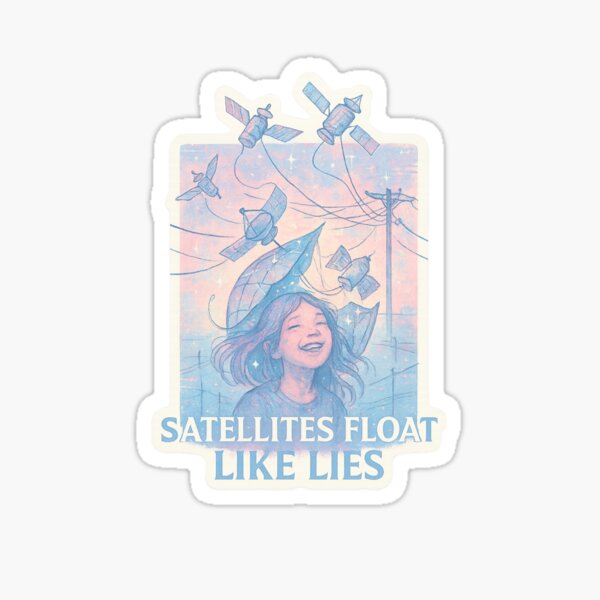 Item preview, Satellites Float Like Lies – Flat Earth Truth Sticker designed and sold by CuteLiarCo.