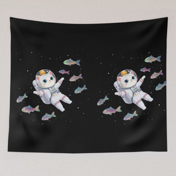 Item preview, Catstronaut and Cosmic Fish  designed and sold by WoofyArts.