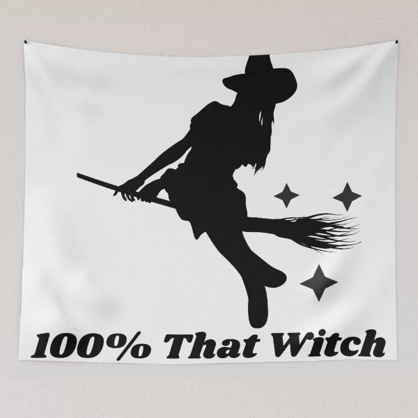 Item preview, 100% That Witch – Flying Silhouette Halloween Design designed and sold by Paperpoison.