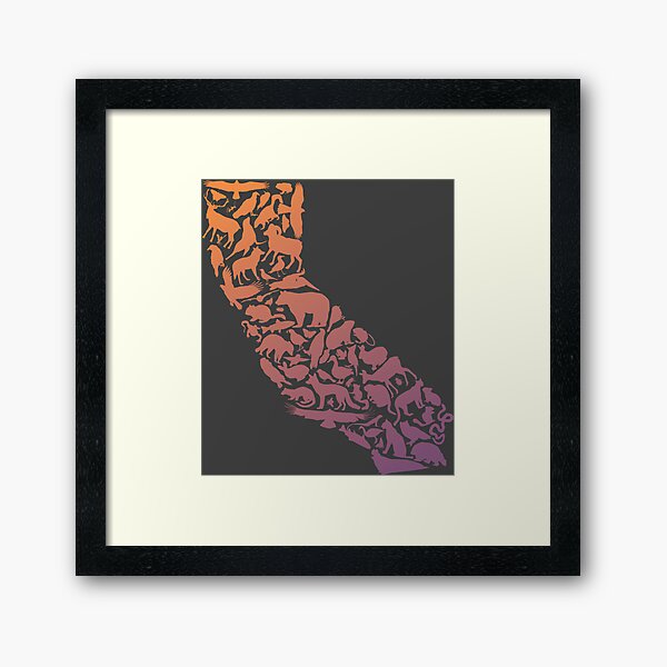 Item preview, California wildlife silhouette - orange-purple dark designed and sold by tahoekerri.