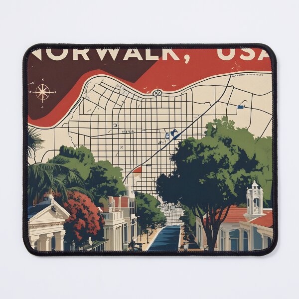 Item preview, Norwalk California 1950s USA Vintage Travel Tourism designed and sold by TravelersGems.