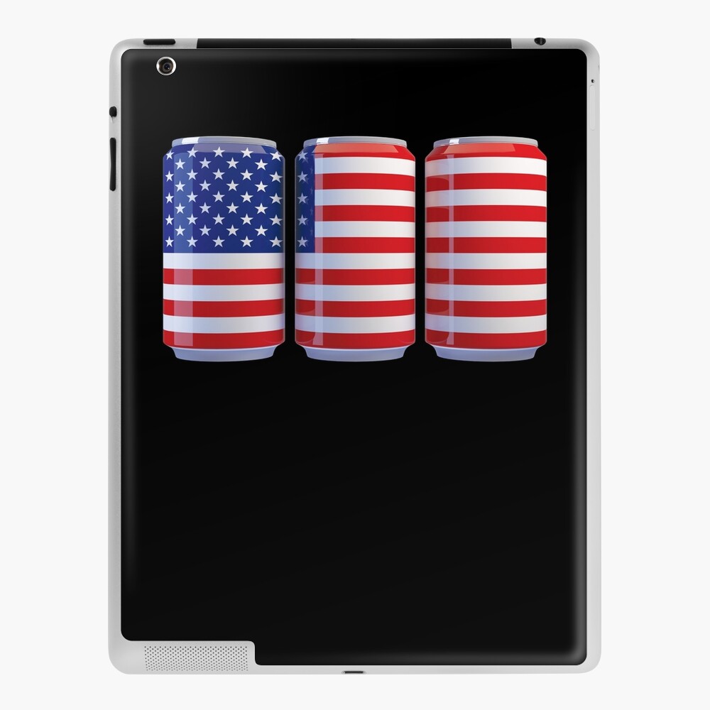 Coque et skin adhésive iPad for Sale avec l'œuvre « Bière Drapeau américain  T-shirt 4 Juillet Hommes Femmes Merica USA Cadeaux » de l'artiste  LiqueGifts