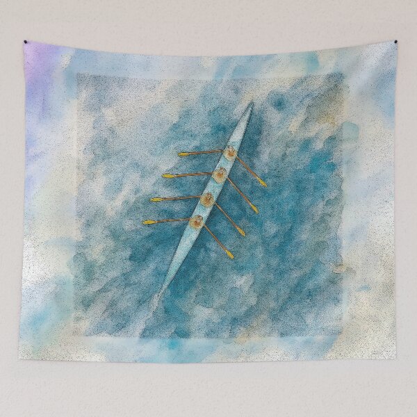 Item preview, Rowing Quad Watercolor – Aerial Crew Boat Art Print for Rowers & Coaches designed and sold by Michael van der Hoorn.