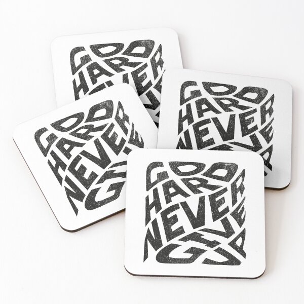 Item preview, Go Hard Never Give Up – 3D Cube Distortion Typography Design designed and sold by bdberto12.