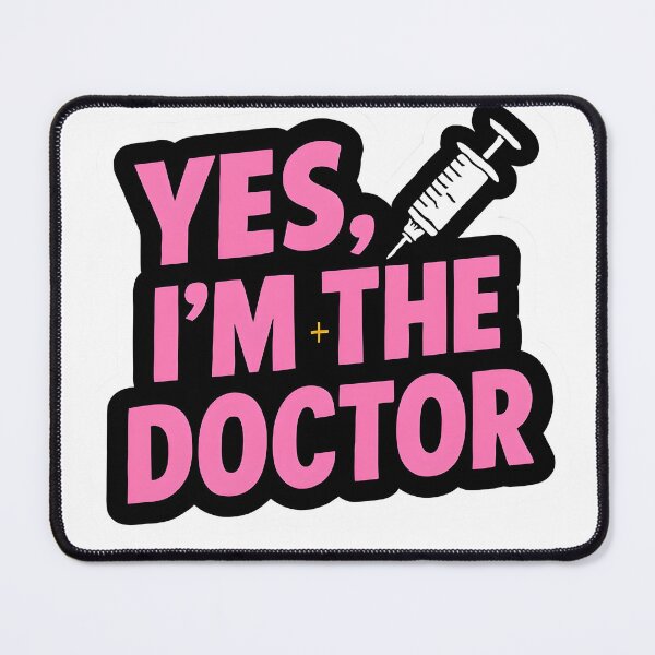 Item preview, Yes, I’m the Doctor – Hot Pink Medical Sticker with Syringe | Sassy Healthcare Vinyl designed and sold by StephAureusMD.