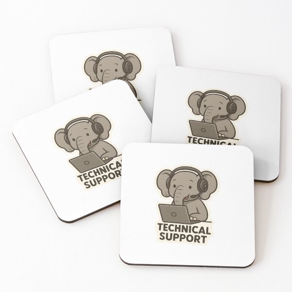 Artikelvorschau, Elefant für den technischen Support entworfen und verkauft von Byte Sized Artworks.