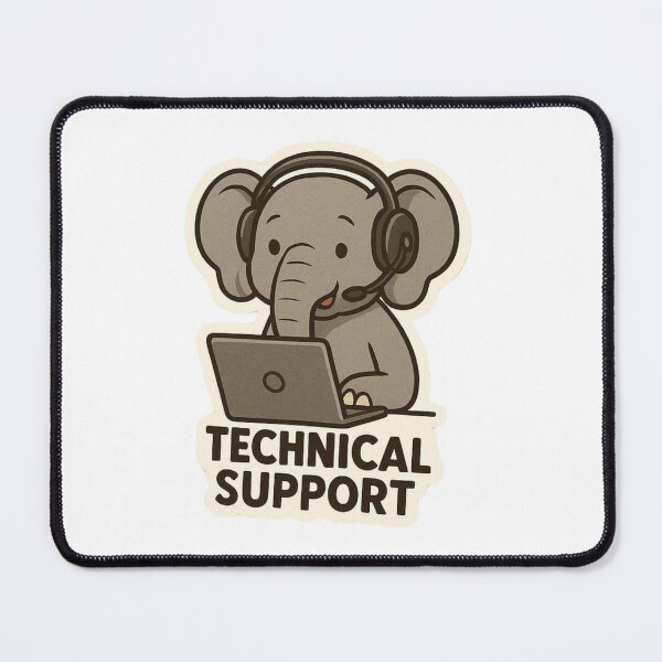 Artikelvorschau, Elefant für den technischen Support entworfen und verkauft von Byte Sized Artworks.