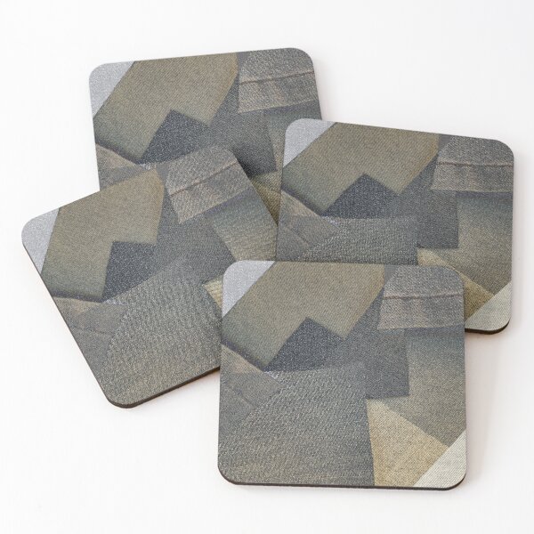 Item preview, Patches of jean fabric make a casual tan patchwork designed and sold by MYTOPSHELF.