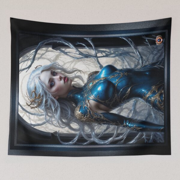 Item preview, The Azure Mystical Sentinel Nyxandra By The Arch Of Noss Captivating AI Concept Art by Xzendor7 designed and sold by Xzendor7 Digital Art Creations.