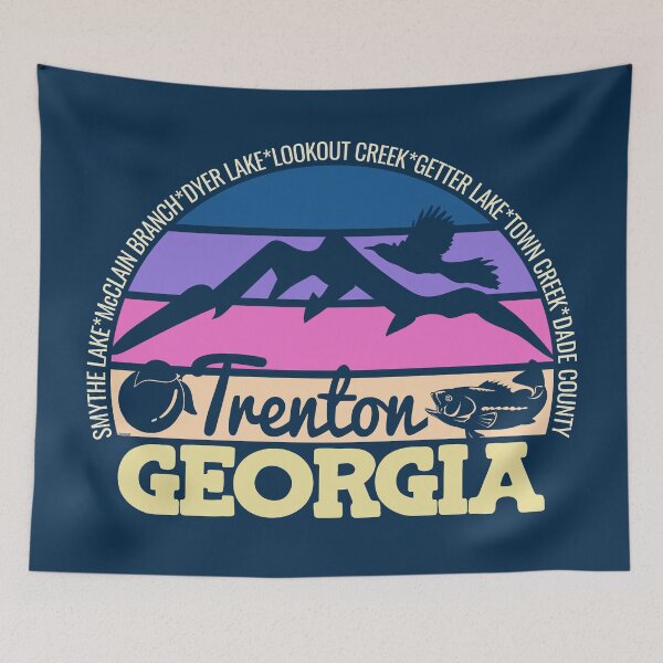 Item preview, Trenton Georgia Sunset Retro Vintage Local Pride Logo designed and sold by CRHPOD20.