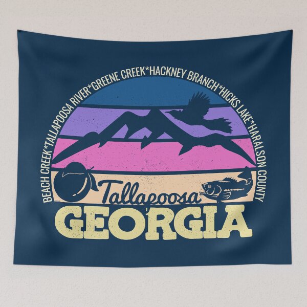 Item preview, Tallapoosa Georgia Sunset Retro Vintage Local Pride Logo designed and sold by CRHPOD20.