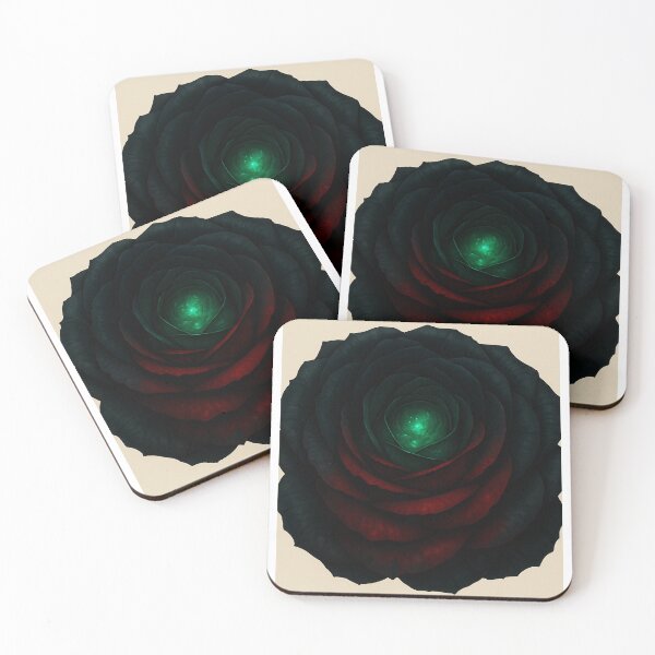 Item preview, Black Rose with Luminous Galactic Green Core – JEVI Floral Art designed and sold by JeviStudio, GrayArtworks, JEVIworld…).