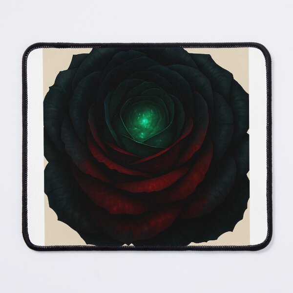 Item preview, Black Rose with Luminous Galactic Green Core – JEVI Floral Art designed and sold by JeviStudio, GrayArtworks, JEVIworld…).