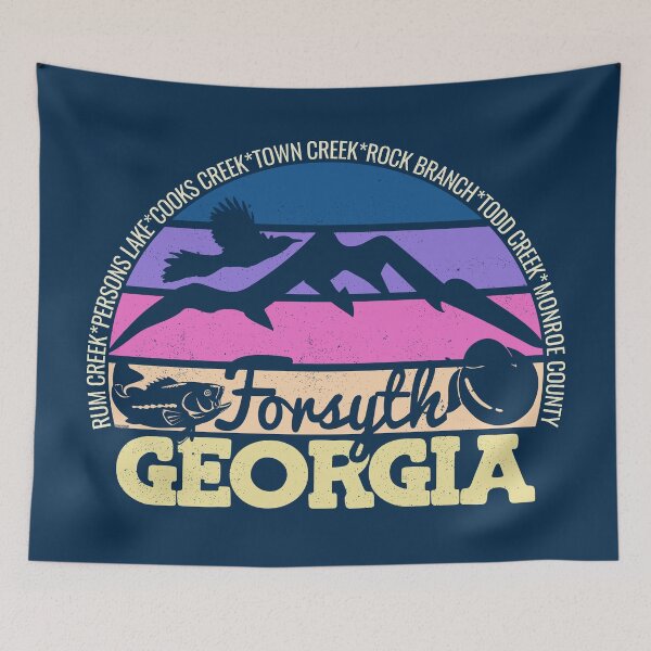 Item preview, Forsyth Georgia Sunset Retro Vintage Local Pride Logo designed and sold by CRHPOD20.