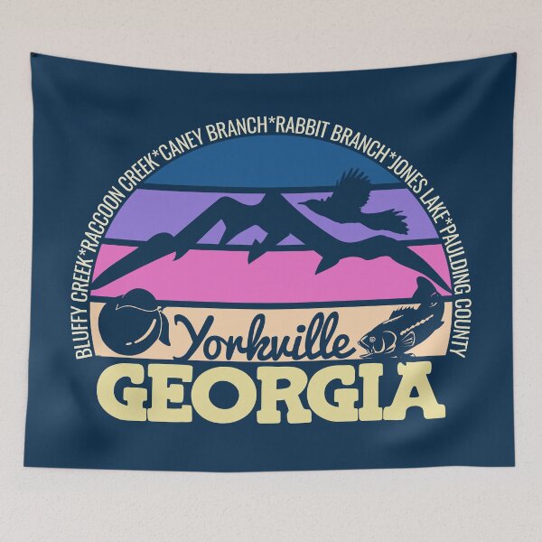 Item preview, Yorkville Georgia Sunset Retro Vintage Local Pride Logo designed and sold by CRHPOD20.