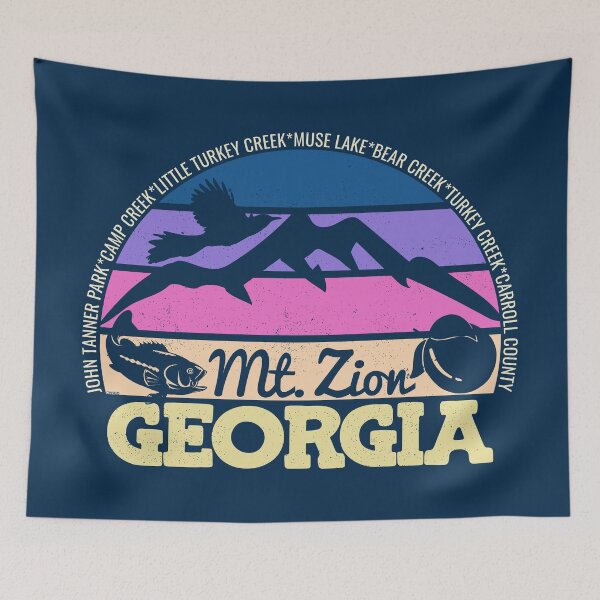 Item preview, Mt. Zion Georgia Sunset Retro Vintage Local Pride Logo designed and sold by CRHPOD20.