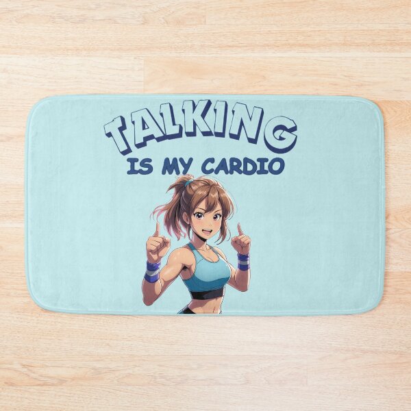 Item preview, Talking Is My Cardio anime style designed and sold by BreakupCentral.