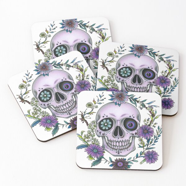 Item preview, Skull With Flowers designed and sold by BoneandBloomCo.
