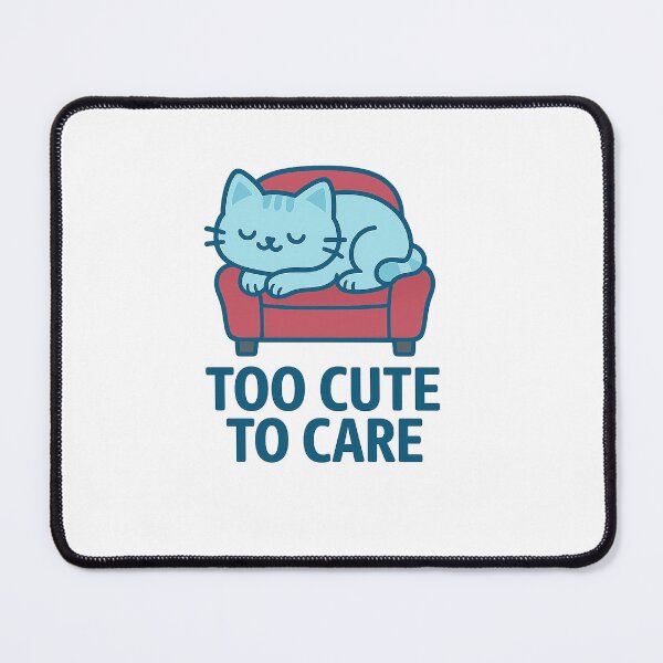 Item preview, Too Cute to Care – Cyan Cat on Red Chair | Funny Lazy Cat T-Shirt designed and sold by Mr LK.