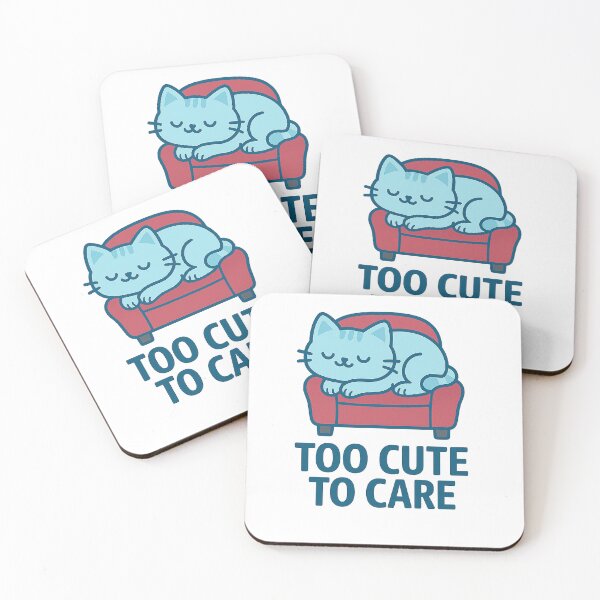 Item preview, Too Cute to Care – Cyan Cat on Red Chair | Funny Lazy Cat T-Shirt designed and sold by Mr LK.