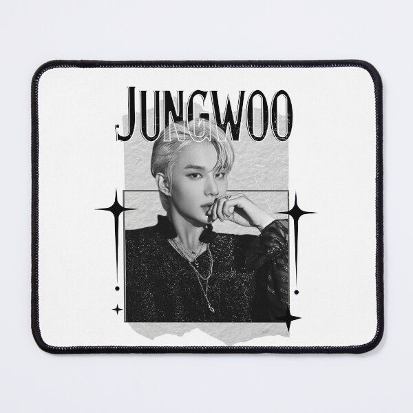 Item preview, NCT Jungwoo (정우) Kpop Boy Group Monochrome Black and White Classic Design Collage designed and sold by HELL0WBELLO.