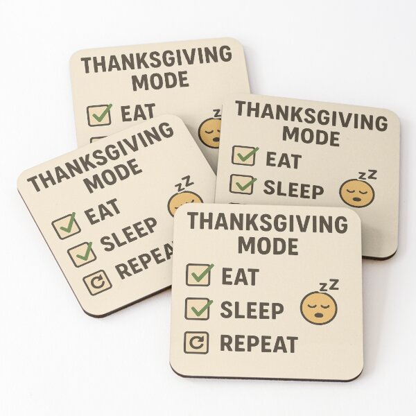 Item preview, Thanksgiving Mode - Eat Sleep Repeat Checklist Design designed and sold by Estamp-you.