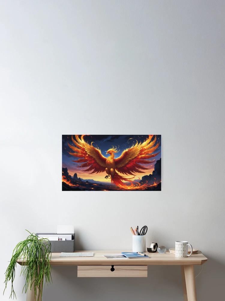 Thumbnail 2 of 3, Poster, Mythical Phoenix Rising designed and sold by The Dream Lab.