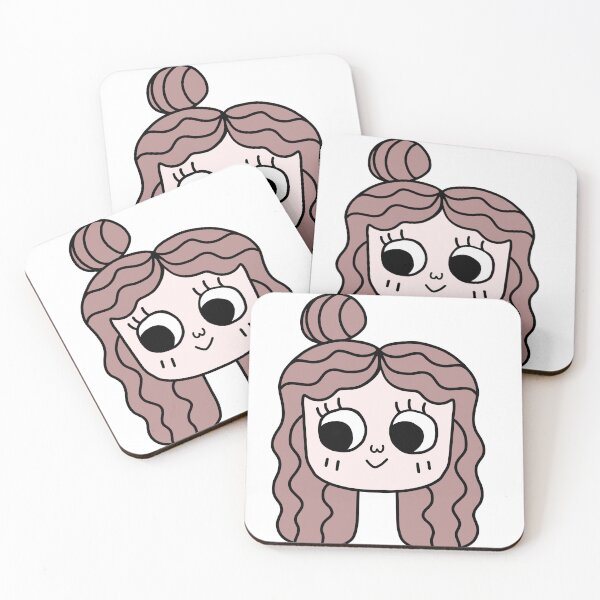 Item preview, Cute Girl Face Cartoon  – Minimal Doodle Style designed and sold by OuOi.
