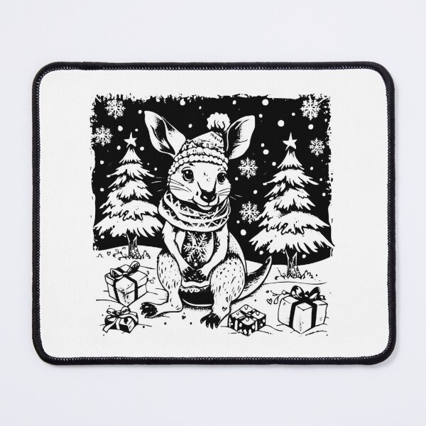 Item preview, Christmas Kangaroo in Winter Scarf – Cute Holiday Animal Illustration designed and sold by inkoutninja.
