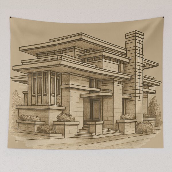 Item preview, Modern Design Two-Story Architectural Sketch designed and sold by Rue Market.