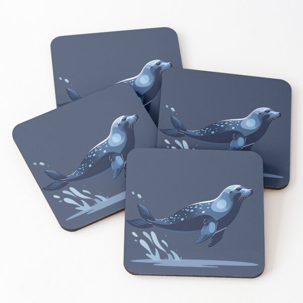 Item preview, Whimsical Blue Seal Illustration designed and sold by ChicksGoods.