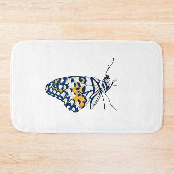 Item preview, Butterfly Cal, blue and yellow, handmade color drawing designed and sold by SaraCaos.