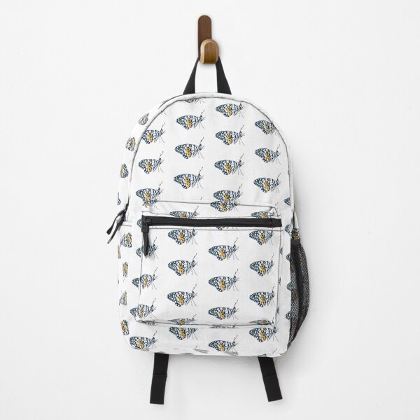 Item preview, Butterfly Cal, blue and yellow, handmade color drawing designed and sold by SaraCaos.
