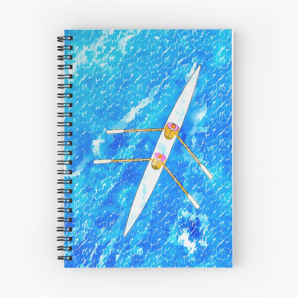 Item preview, Watercolor Rowing Duo – Aerial View of Two Scullers at Sea designed and sold by Michael van der Hoorn.