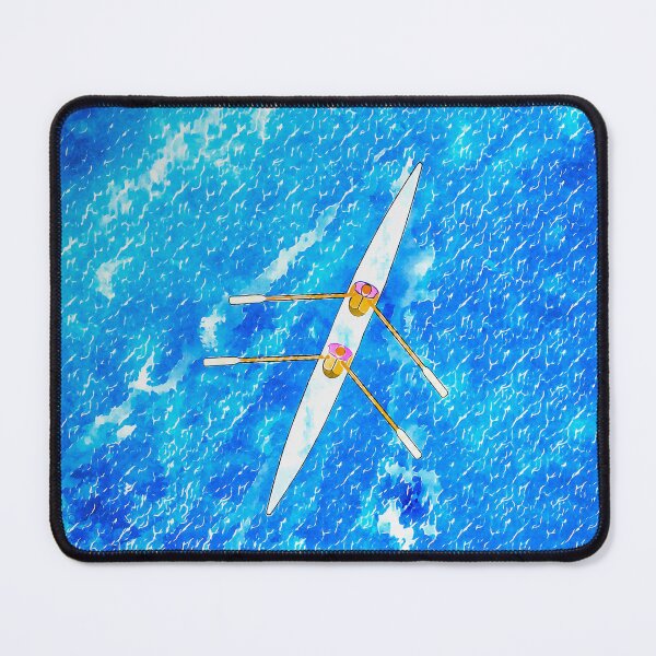 Item preview, Watercolor Rowing Duo – Aerial View of Two Scullers at Sea designed and sold by Michael van der Hoorn.