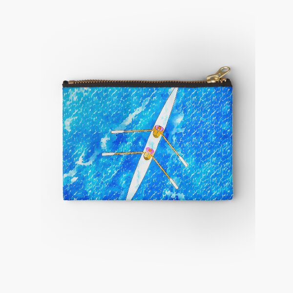 Item preview, Watercolor Rowing Duo – Aerial View of Two Scullers at Sea designed and sold by Michael van der Hoorn.