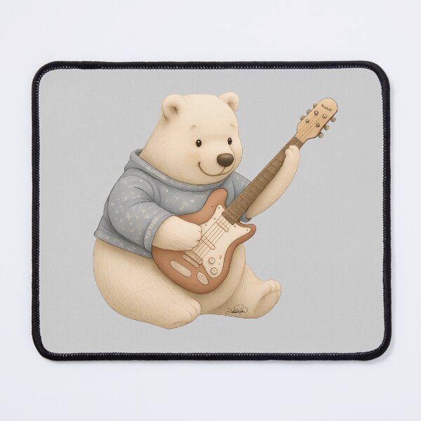 Item preview, Polar Bear with Guitar | Fun Children's Musical Illustration designed and sold by DakotaPoppin.