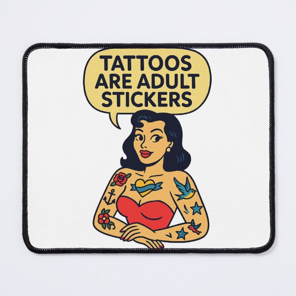 Item preview, Tattoos Are Adult Stickers – Vintage Pin-Up Ink designed and sold by HomeUGo.